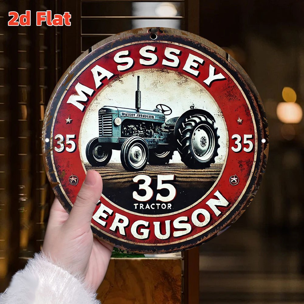 لافتة معدنية دائرية عتيقة الطر - مراجعة Farming Agriculture Logo وسعره